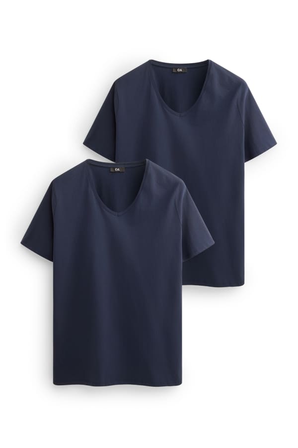 Set van 2 - T-shirt met V-hals - LYCRA®