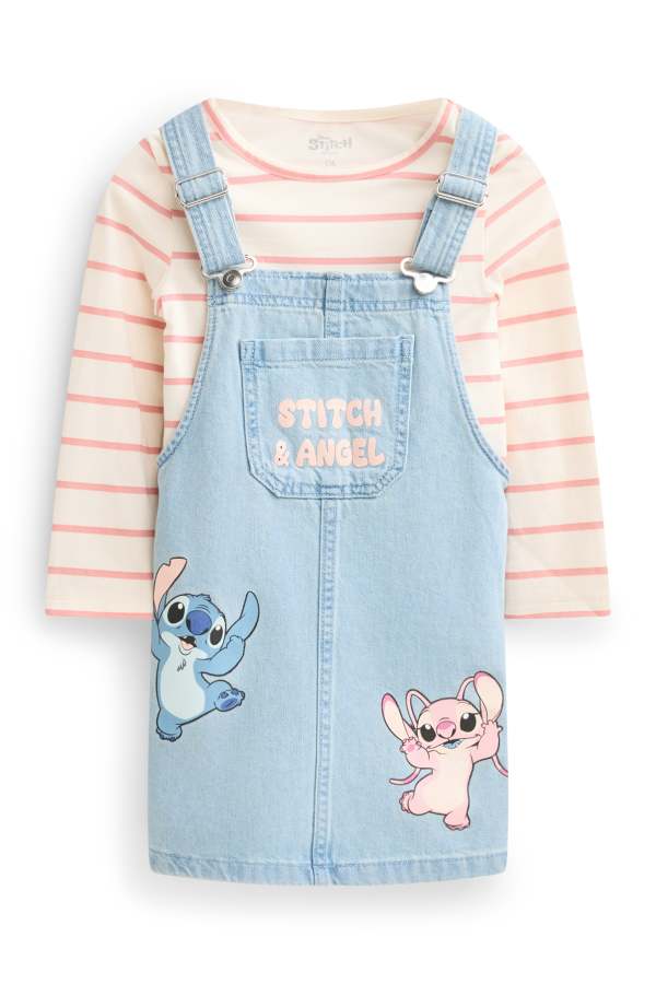 Lilo & Stitch - set - longsleeve en denim overgooier