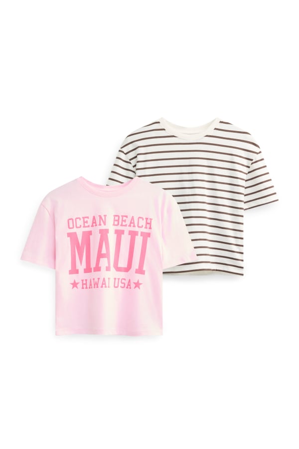 Set van 2 - Hawaii - T-shirt - gestreept