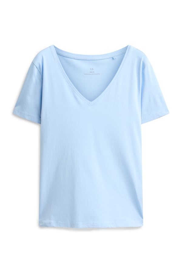 T-shirt met V-hals - slim fit