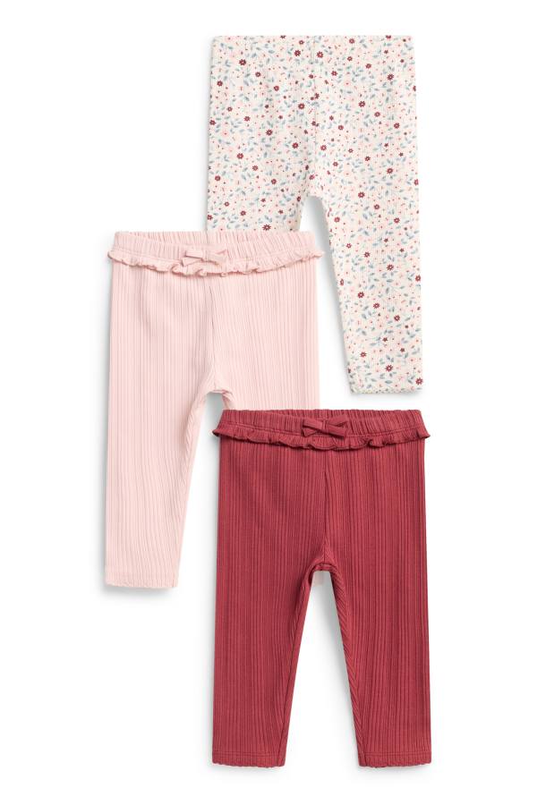 Set van 3 - bloemetje - babylegging - ribstof