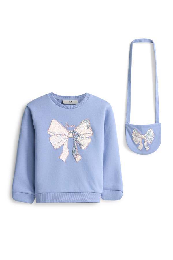Strik - set - sweatshirt en tasje - 2-delig