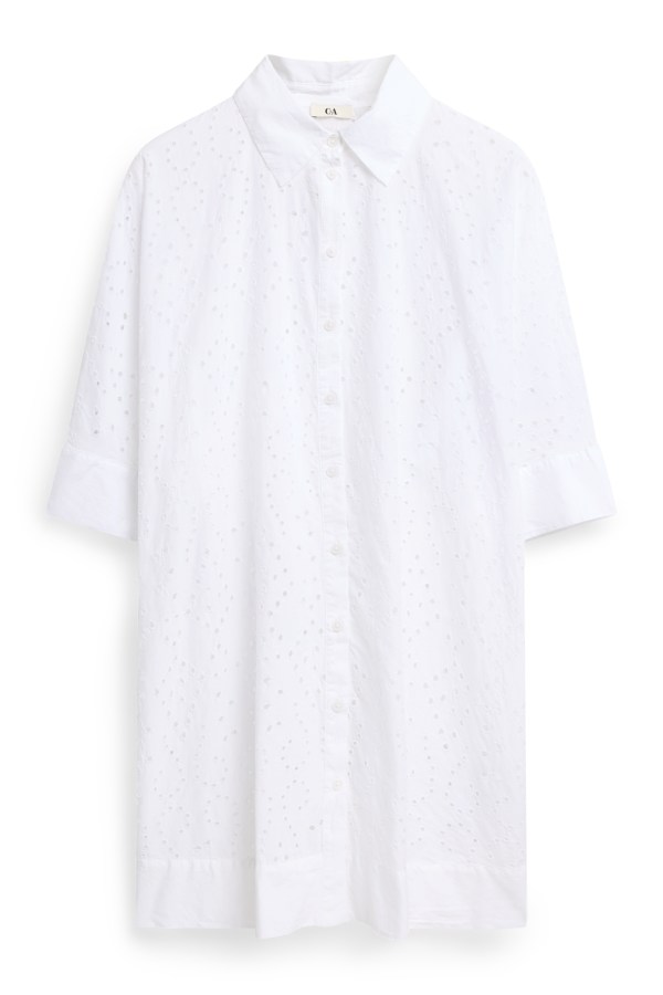 Blousejurk - straight fit - broderie Anglaise