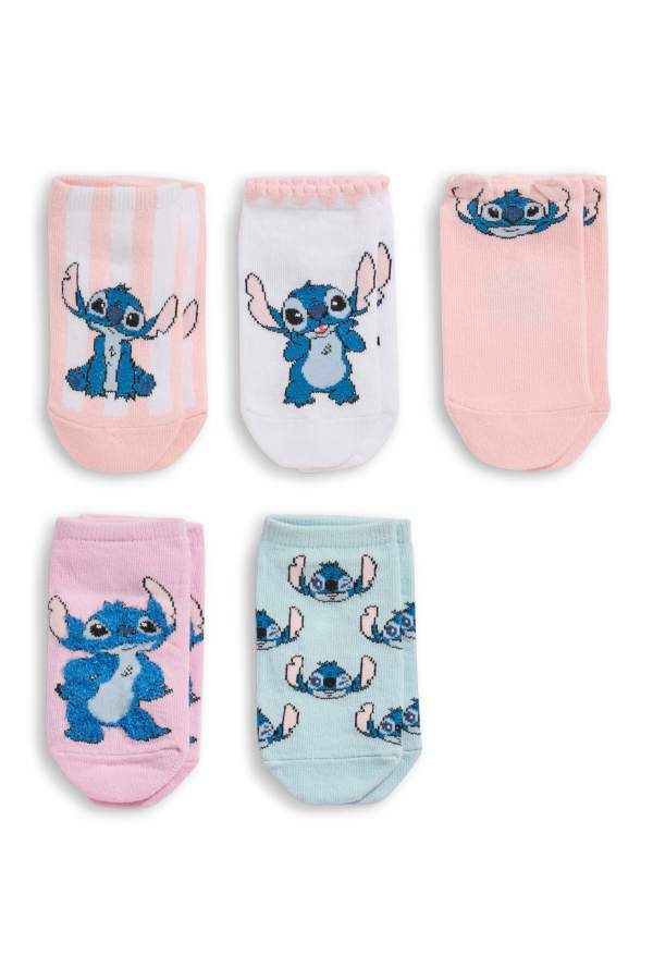 Set van 5 paar - Lilo & Stitch - sneakersokken met motief