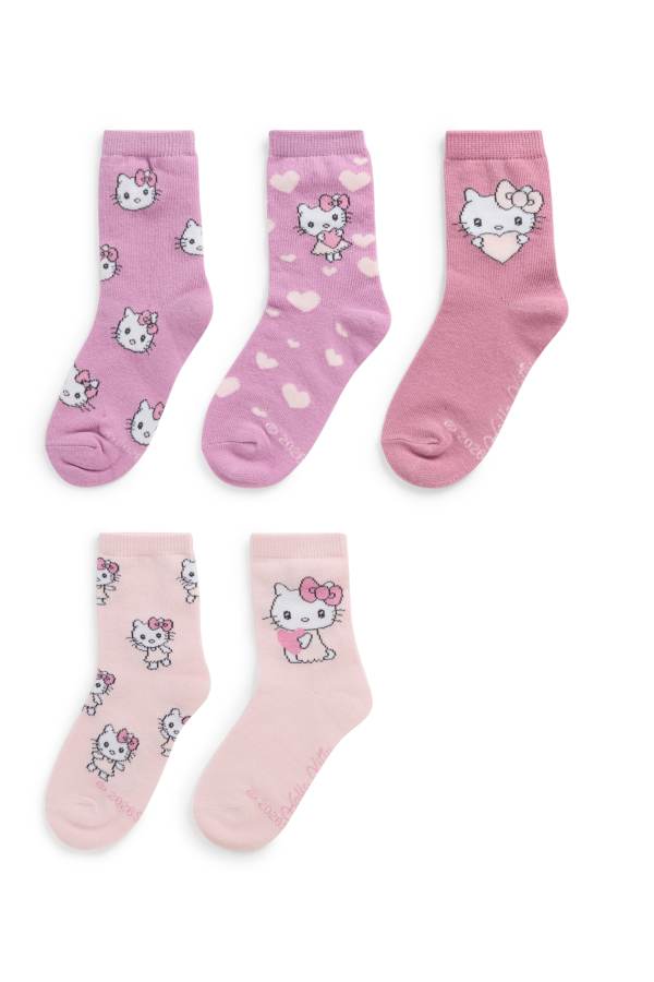 Set van 5 paar - Hello Kitty - sokken met motief