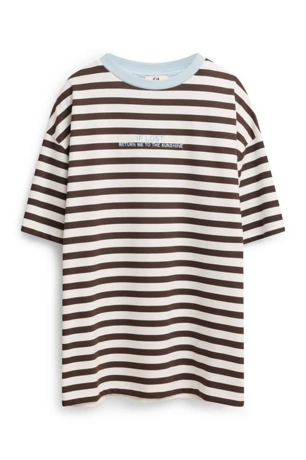 T-shirt - oversized - gestreept