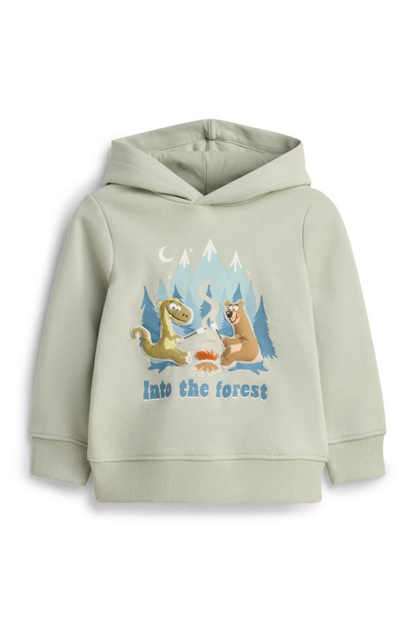 Dinosaurus, beer en bos - hoodie