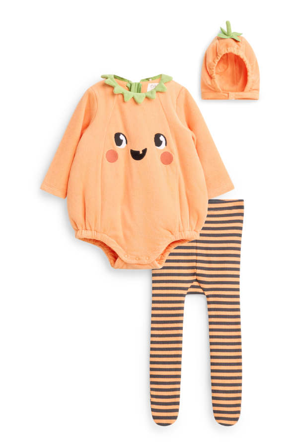 Halloween - pompoen - babyoutfit - 3-delig