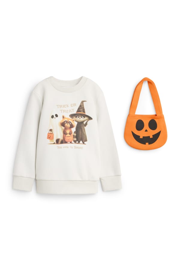 Set - Halloween - sweatshirt en tasje - 2-delig