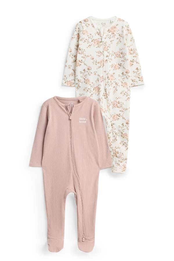 Set van 2 - bloemetjes - babypyjama