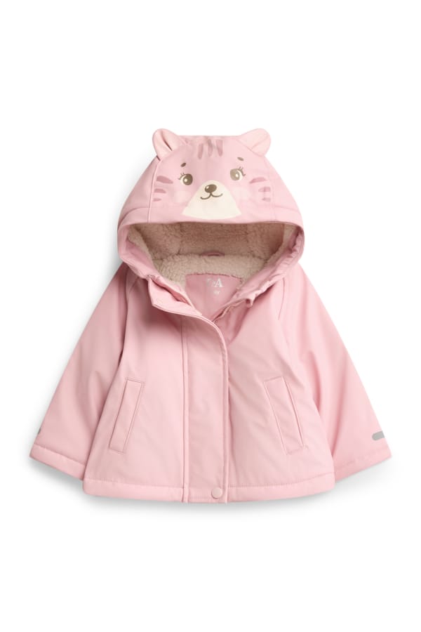 Kat - babyregenjas met capuchon - gevoerd - waterdicht