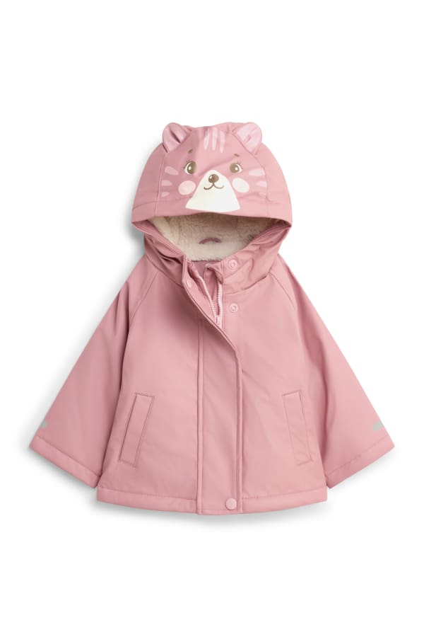 Kat - babyregenjas met capuchon - gevoerd - waterdicht