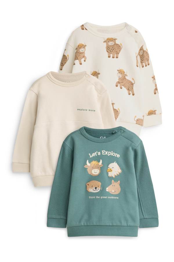Set van 3 - dieren - babysweatshirt