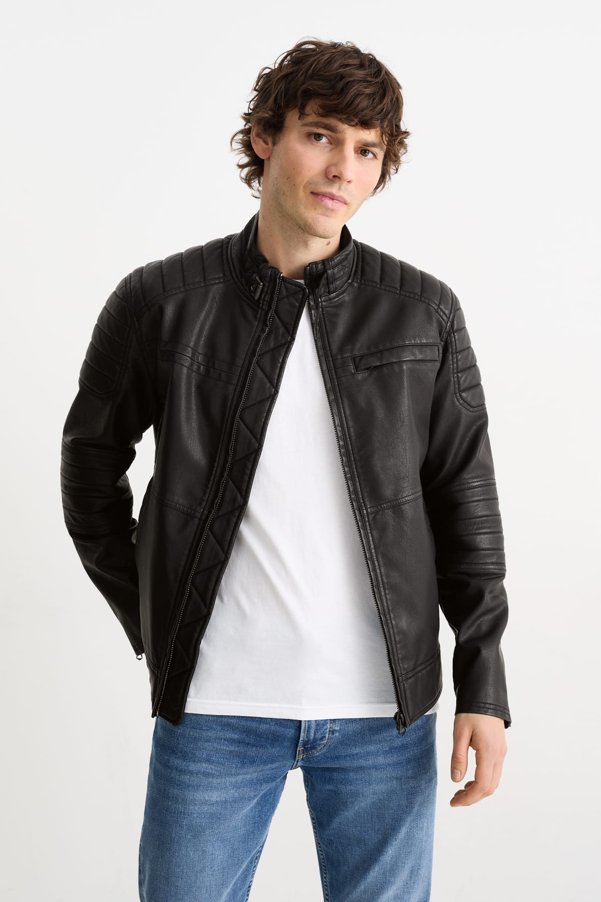 Cazadora biker shop polipiel hombre
