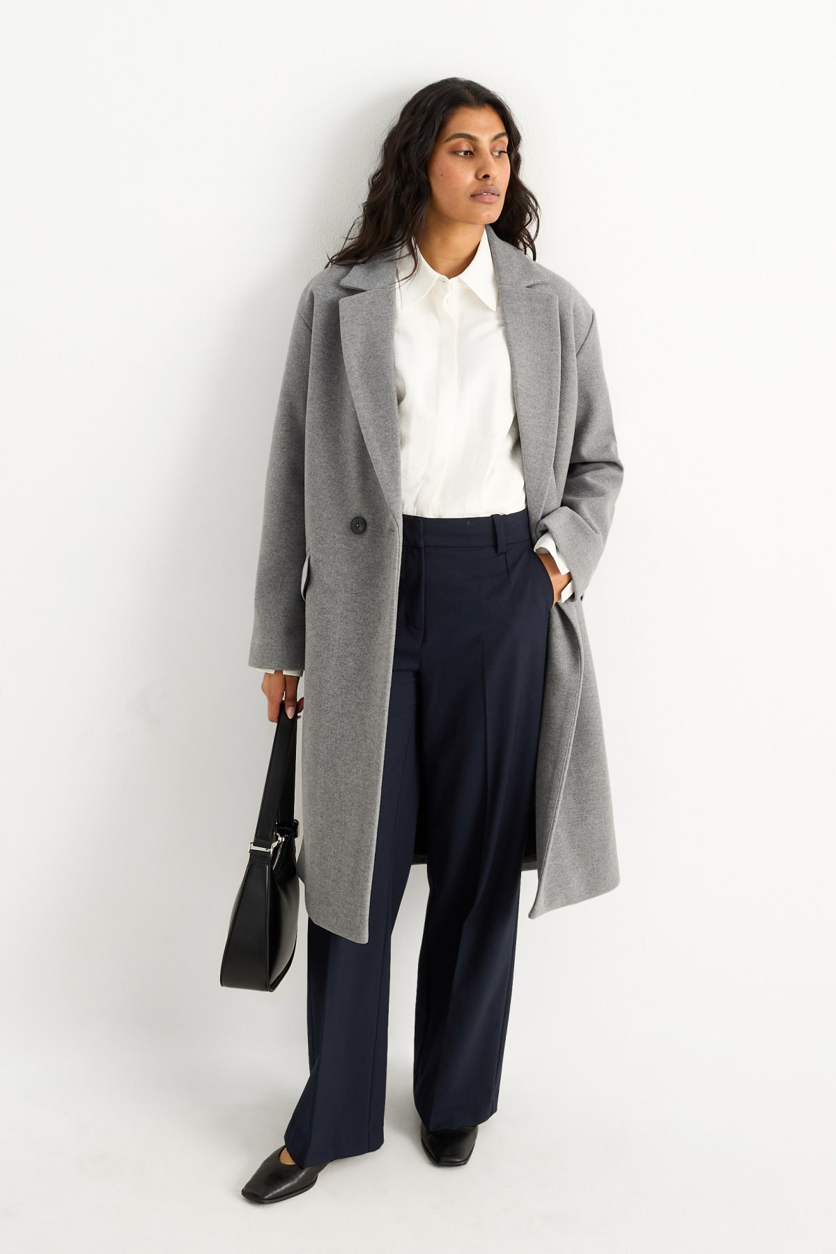 Pantalon Palazzo avec Scratch - Gris foncé