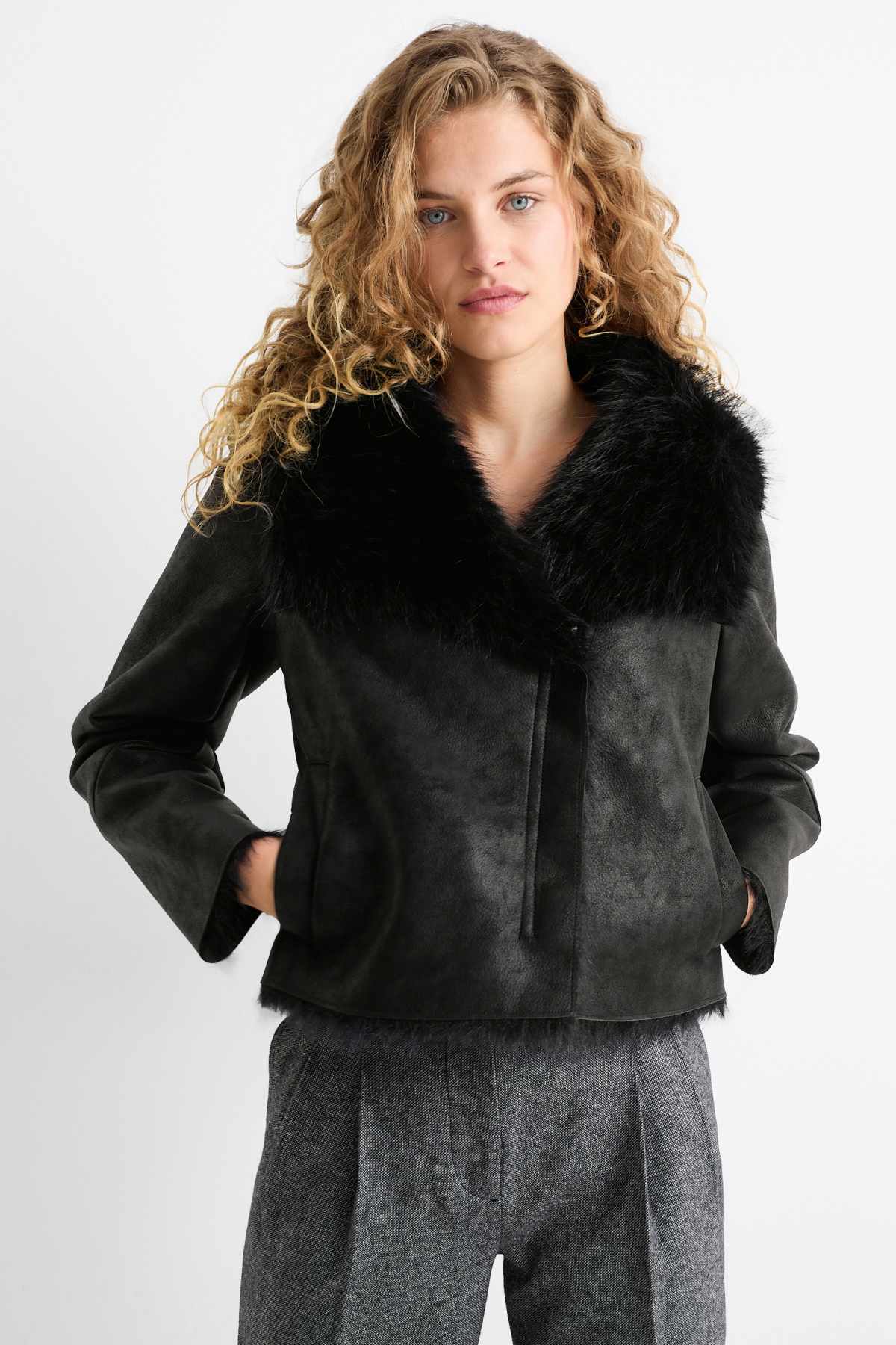 Find your perfect Faux fur jackets here C A online shop