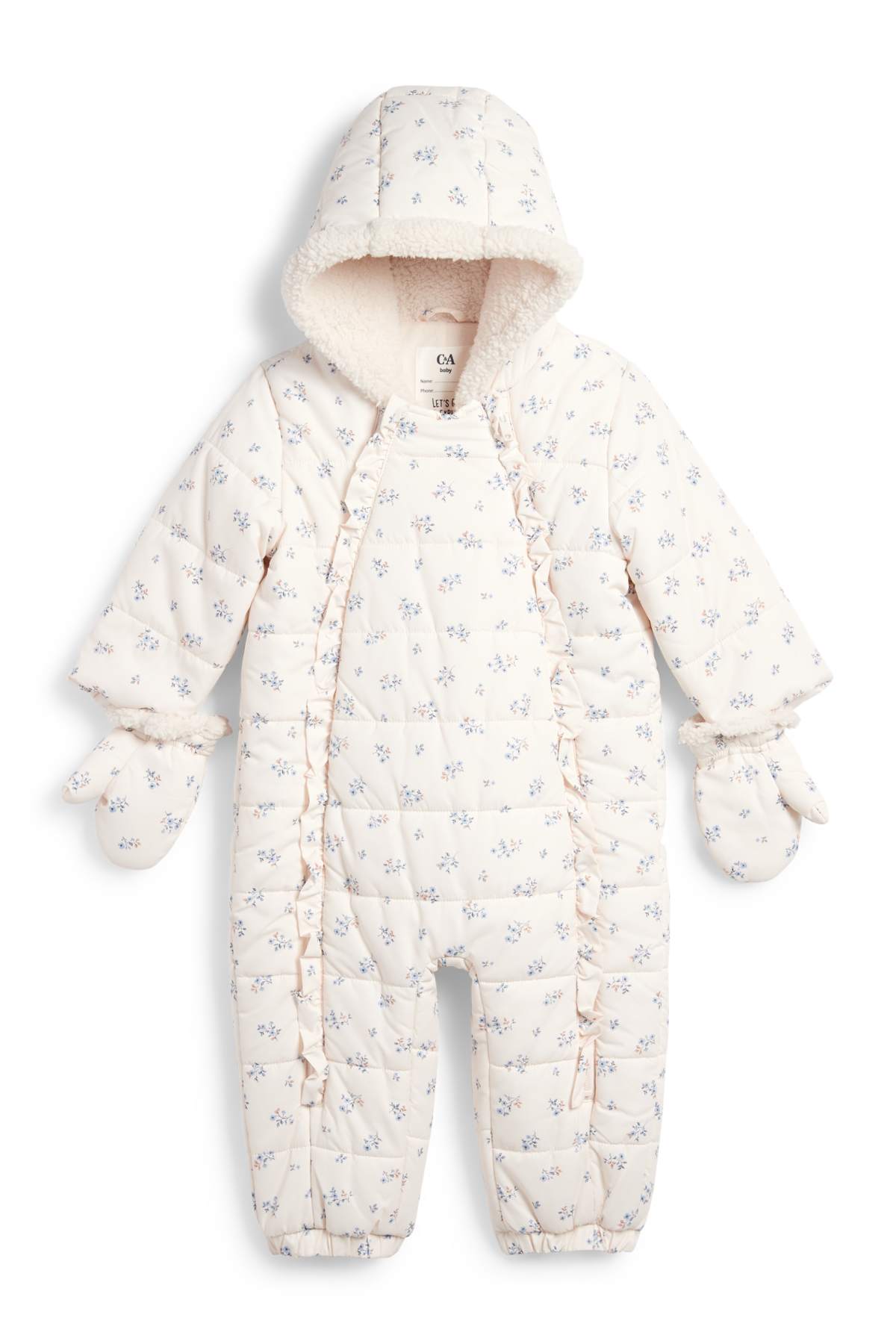 Kwiatki - zimowy kombinezon niemowlęcy z kapturem | C&A online
