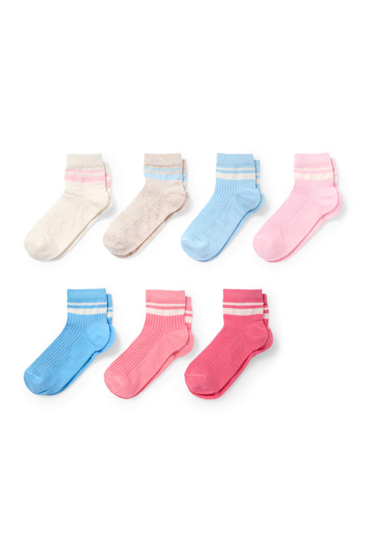Lot 10 Paires Chaussettes Femme Coton Fantaisie – Rayures, Pois, Cœurs Multicolores, Bord Confort Sans Pression