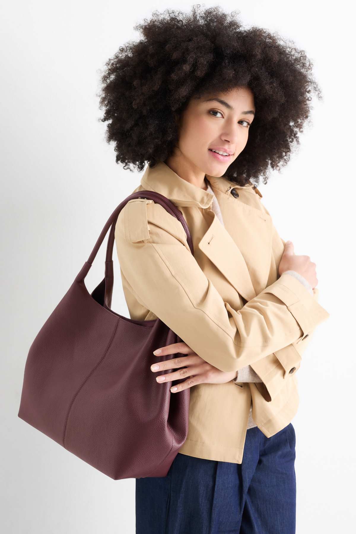 Pluche schoudertas | Grote capaciteit Tote Love Print Kleurrijk