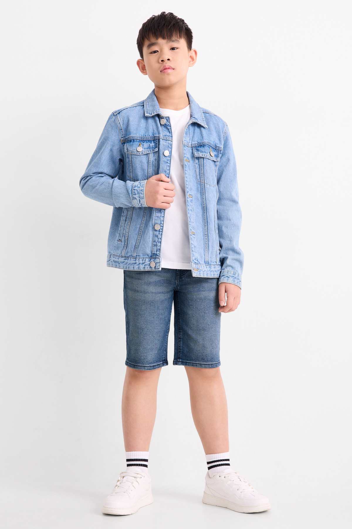 Short de jogging en sergé non extensible pour Garçon (au-dessus du