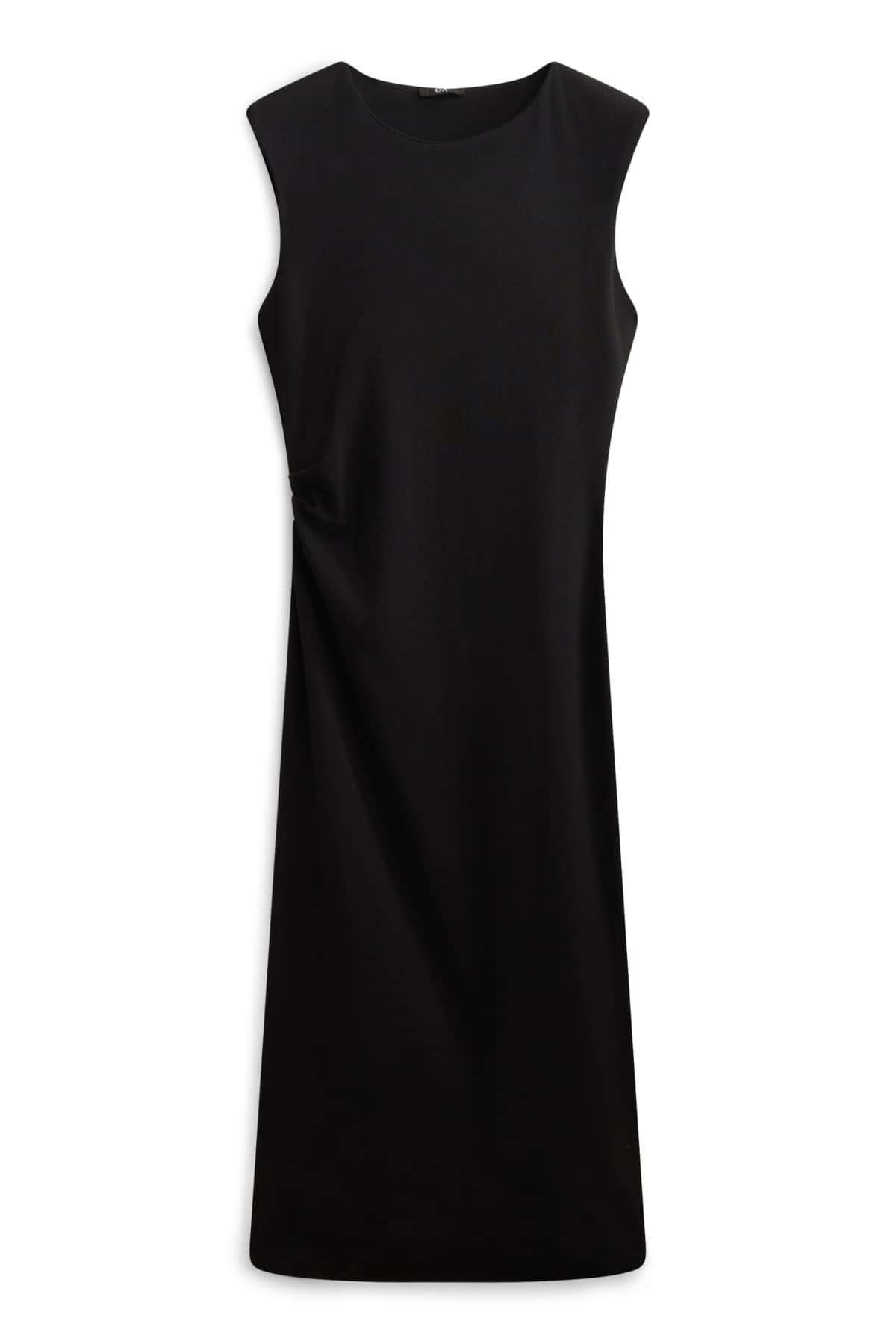 CFLONGE Abito longuette estivo da donna 2024 aderente casual a maniche corte con scollo quadrato, abito midi in maglia con spacco laterale abiti lunghi a costine, nero, S