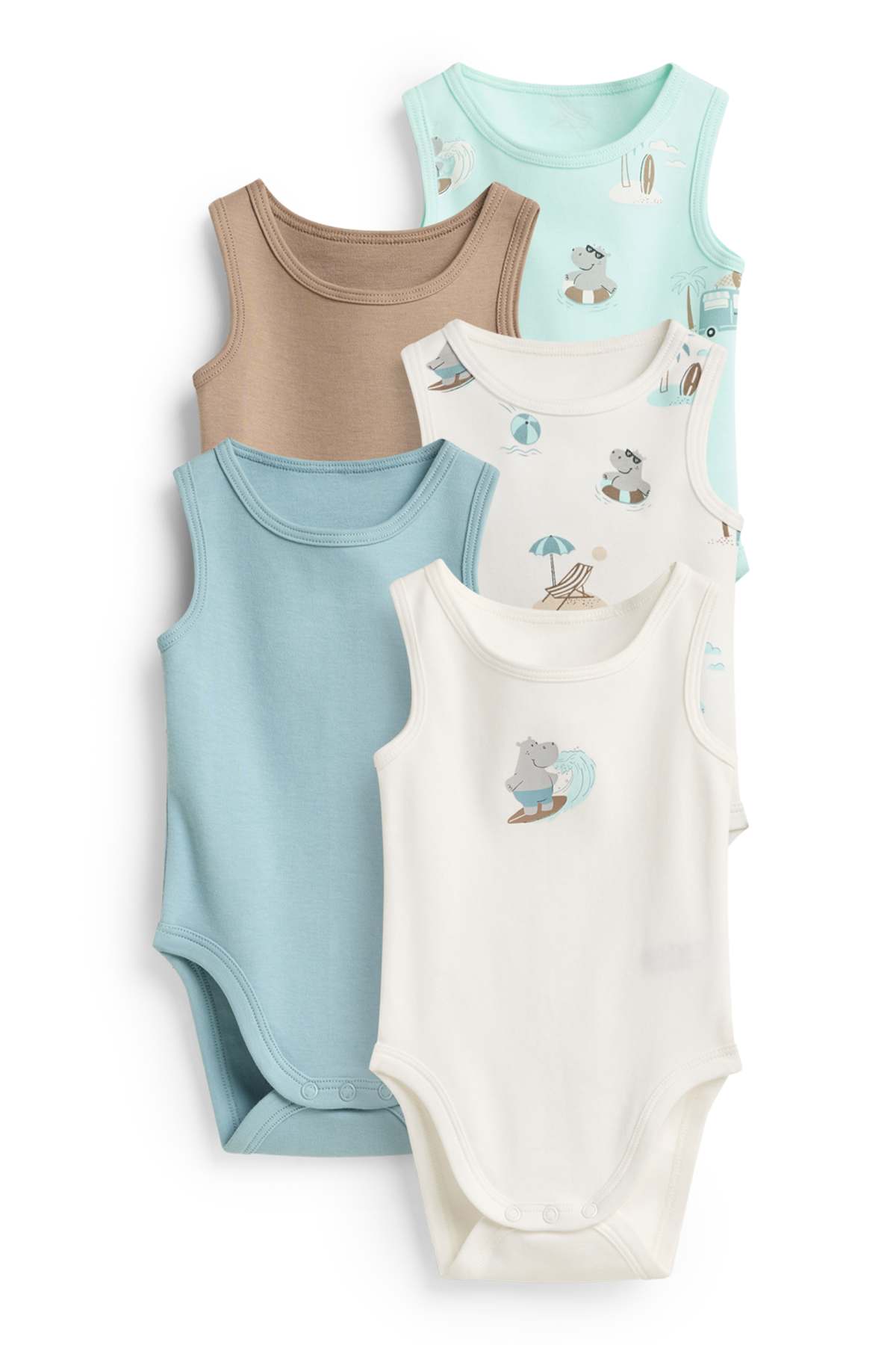 Next Lot De 10 Bodys Manches Courtes Bébé – Pur Coton, Col Américain, Pressions, Rose Et Blanc
