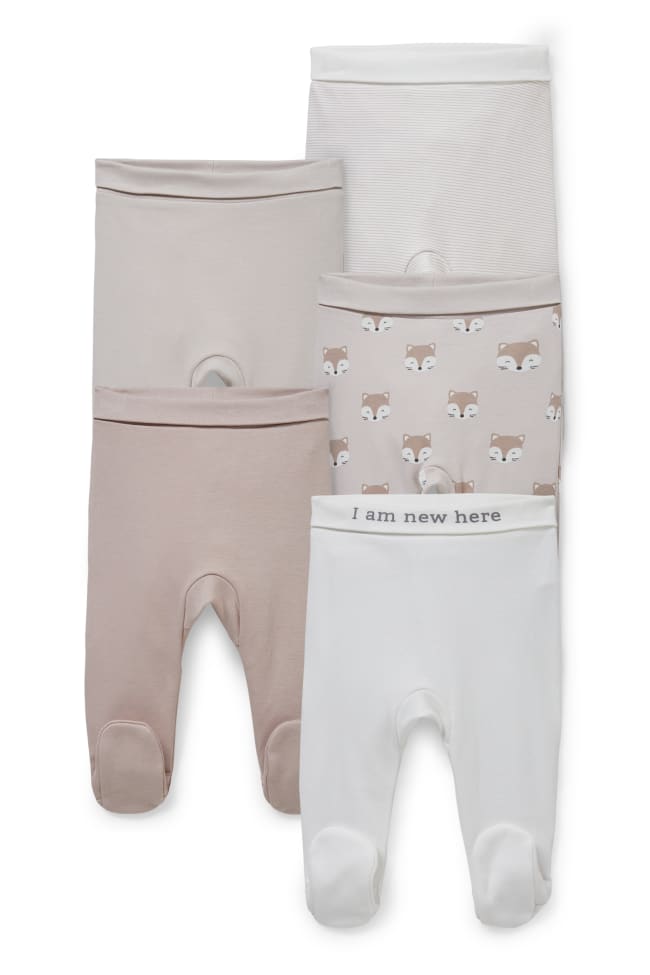 Lot de 5 - pantalon pour bébé - coton bio