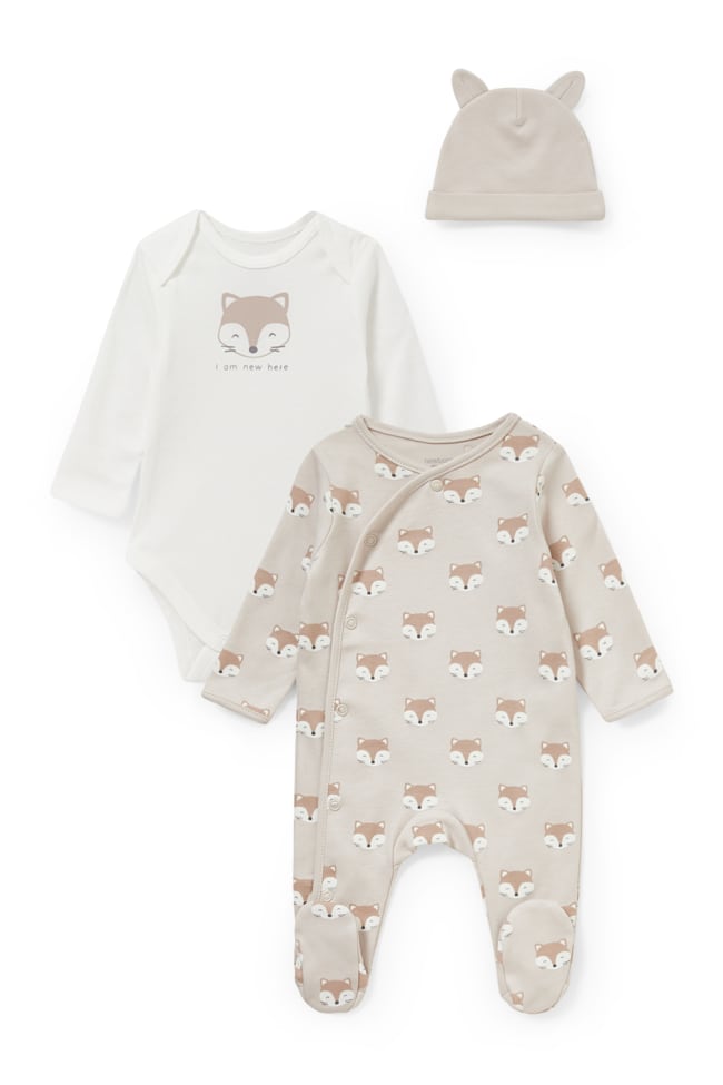 Ensemble pour nouveau-né - coton bio - 3 pièces