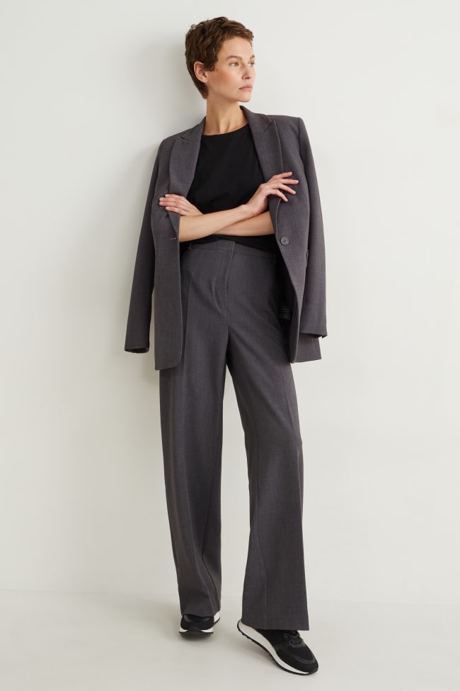 Pantalon - high waist - wide leg