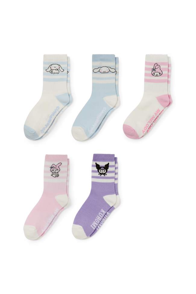 Lot de 5 - Hello Kitty et ses amis - chaussettes de tennis