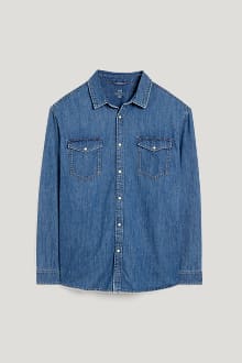 Sale - Camicia di jeans - regular fit - collo all'italiana