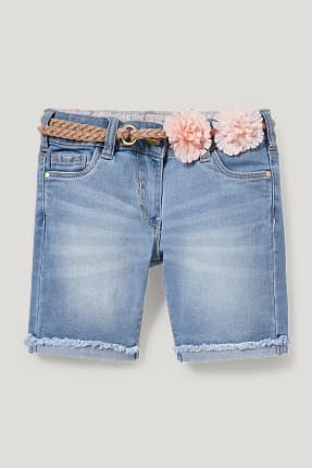 Jeans-Shorts mit Gürtel - Bio-Baumwolle