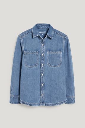 Camisa Vaquera - Regular Fit - Kent - Reciclada Azul Oscuro | Camisas C\u0026A  Hombre - Fotoluna