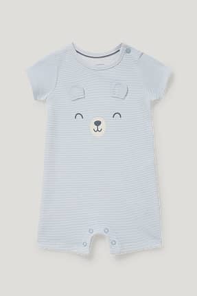 Baby-Schlafanzug - Bio-Baumwolle - gestreift