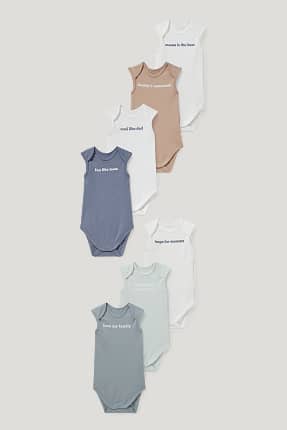 Multipack of 7 - baby bodysuit - organic cotton