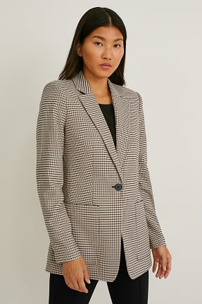 Blazer with shoulder pads - recycled - check