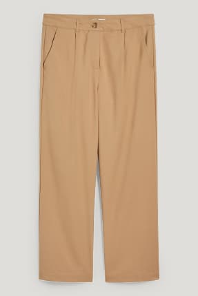Plátěné kalhoty - high waist - regular fit - z recyklovaného materiálu