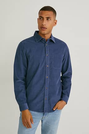 Chemise en velours - regular fit - col kent