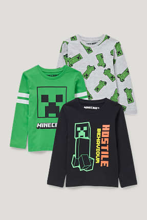 Multipack 3 ks - Minecraft - tričko s dlouhým rukávem