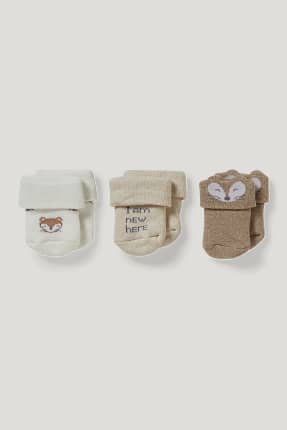 Multipack 3er - Fuchs - Baby-Socken mit Motiv