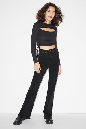 CLOCKHOUSE - jean à jambe évasée - high waist - LYCRA®