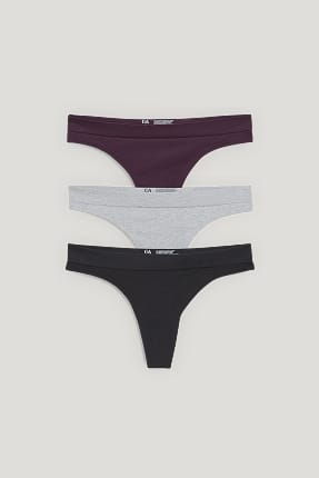 Paquet de 3 - tanga - sense costures - LYCRA®