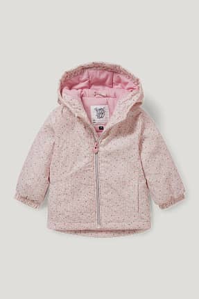 Parka s kapucí pro miminka - s květinovým vzorem