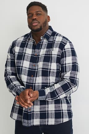 Camicia - regular fit - collo all'italiana - a quadretti