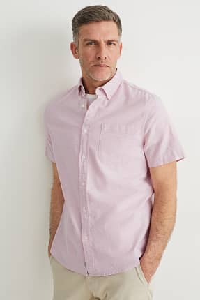 Camisa - regular fit - button-down - algodón orgánico