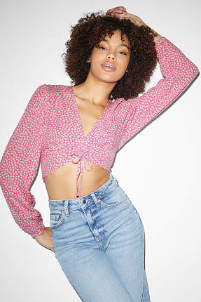 CLOCKHOUSE - brusa crop - amb fibres Livaeco™ - de flors