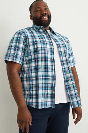 Camicia - regular fit - collo all'italiana - a quadretti