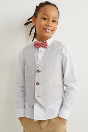 Conjunt - camisa, armilla i corbata de llacet - LYCRA® - 3 peces