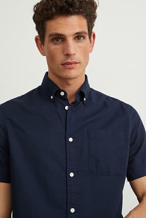 Hemd - Regular Fit - Button-down - Bio-Baumwolle