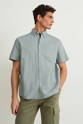 Chemise - regular fit - col button-down - coton bio